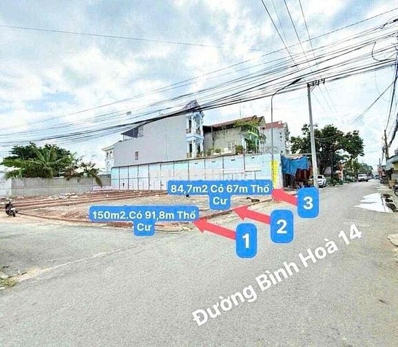 cần bán lô đất MT đường bình hoà 14 ngay cổng sau visip1 . DT 85m2