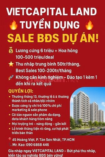 VIETCAPITAL LAND TUYỂN DỤNG SALE BĐS DỰ ÁN