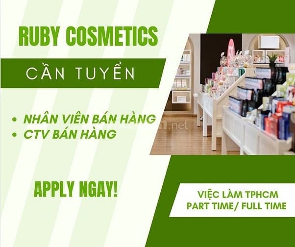 Tuyển dụng nhân sự tại Đại lý Mỹ Phẩm CN Gò Vấp