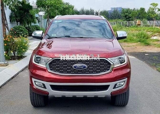 FORD EVEREST TITANIUM 2WD 2021, ĐỎ, 5V6 KM HT GÓP.