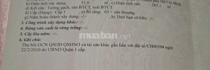 Nhà HXH Bùi Viện - DT : 51m ( 3,8* 14 ), DT sàn : 165m. Giá 16.8 TL 