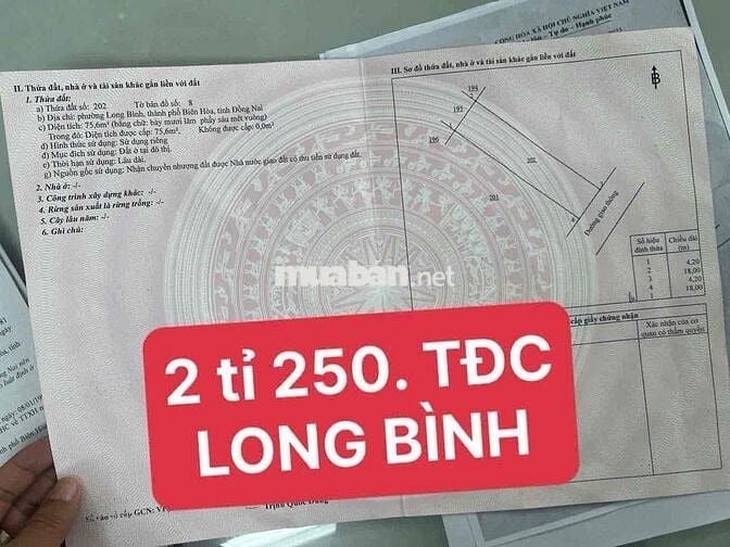 đất tái định cư long bình bán chủ về quê