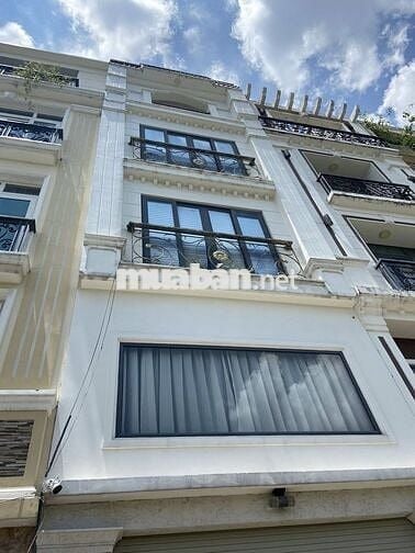 Nhà 45m2(4.1x11m), 5 tầng 5PN, Nơ Trang Long Bình Thạnh, hẻm 5m xe hơi
