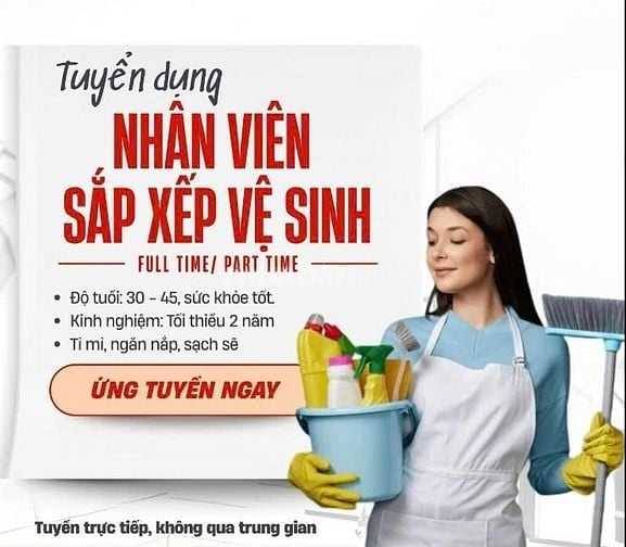 NV DỌN VỆ SINH Q.10, Q.7- CÓ HỖ TRỢ CHỖ Ở 