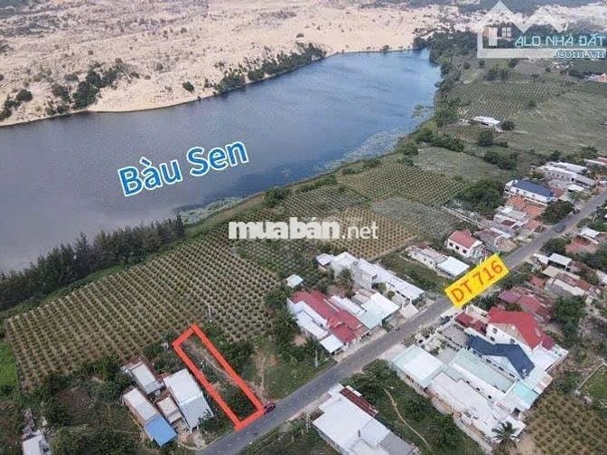 Bán đất nền mặt tiền đường nhựa 716 view hồ Bàu Trắng, Bình Thuận.