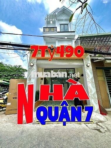 NHÀ QUẬN 7 MẶT TIỀN HẺM XE HƠI KD BUÔN BÁN ĐƯỢC