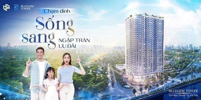 CHÍNH CHỦ BÁN CHUNG CƯ BLUEGEM TOWER Pháp Vân, 100m2 THU 6,x TỶ, 3PN