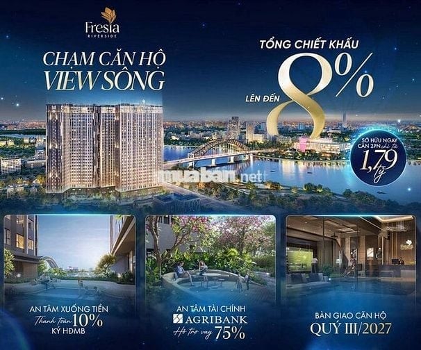 Fresia Riverside Biên Hòa Đồng Nai – Block River 3 51 m2 2PN