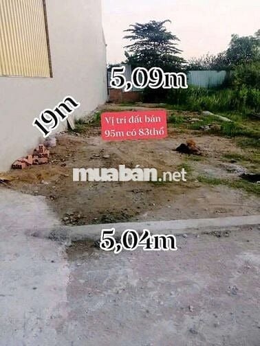 Bán Đất Hưng Long DT 5,04mx19m sổ hồng riêng giá 2ty100