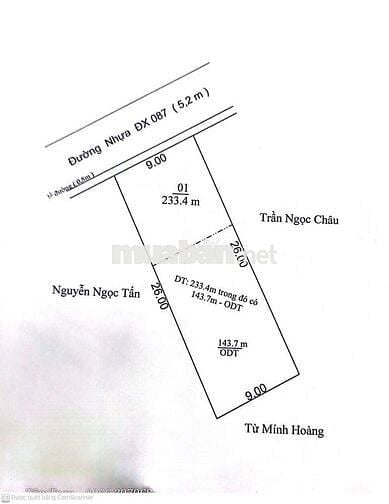 BÁN ĐẤT MẶT TIỀN ĐƯỜNG NHỰA – THỦ DẦU MỘT – GIÁ CHỈ 1TỶ3