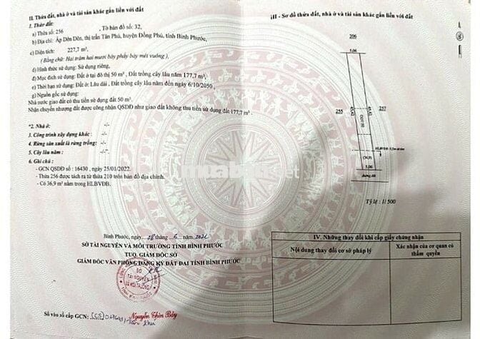 Đất ODT ở Thị Trấn Tân Phú, Xã Đồng Phú Tỉnh Đồng Nai mới