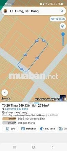 Đất Lai Hưng Bầu Bàng đường bê tông 5m thông 29x92. Thổ cư 200m2