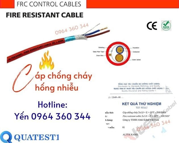 Cáp báo cháy chống cháy chống nhiễu 2x1.5 sẵn kho