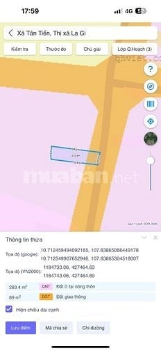 Đất Sát Biển 10x38(372m2) Tân Tiến LaGi Giá Rẻ