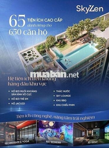 Căn 1PN 36m2 SkyZen trên QL1A, TT 25%/ đến khi nhận nhà, CK 120 triệu