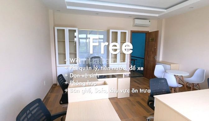 Cho thuê văn phòng có nội thất, phòng họp, máy in, chỗ để oto