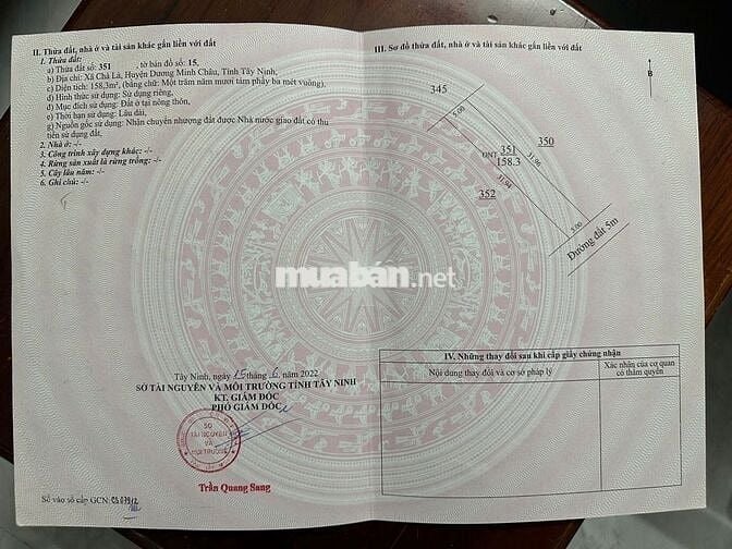 BÁN ĐẤT FULL THỔ CƯ - XÃ CHÀ LÀ - HUYỆN DƯƠNG MINH CHÂU GIÁ RẺ