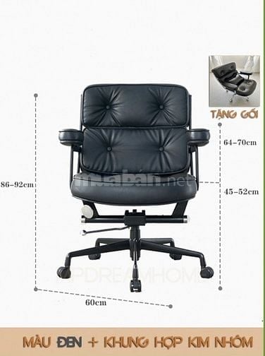 Ghế Xoay Văn Phòng cao cấp chất liệu da bò thật nhập khẩu Model MDRH01