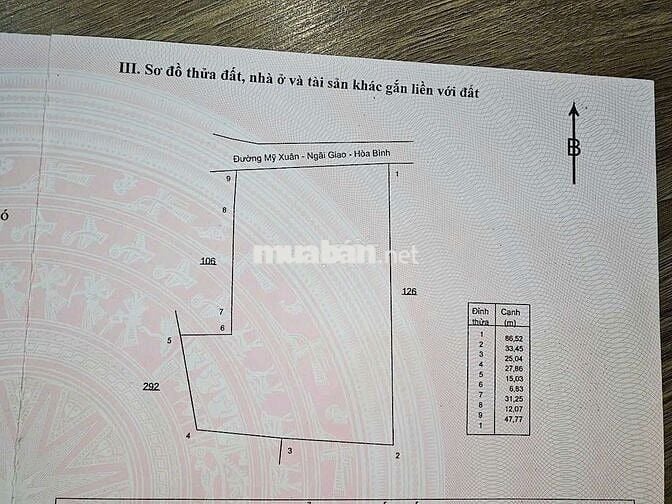 BÁN LÔ ĐẤT ĐẸP TẠI LÁNG LỚN – Đường  MỸ XUÂN – NGOẠI GIAO HÒA BÌNH

➡