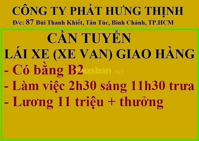 CÔNG TY TUYỂN TÀI XẾ (LÁI XE)