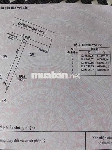 Cần bán gấp mãnh đất mặt tiền đường DH519 giá ngộp