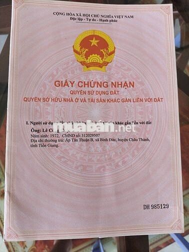bÁN ĐẤT THỔ CƯ 100% UY TÍN TẠI TIỀN GIANG (ĐỒNG THÁP MỚI)