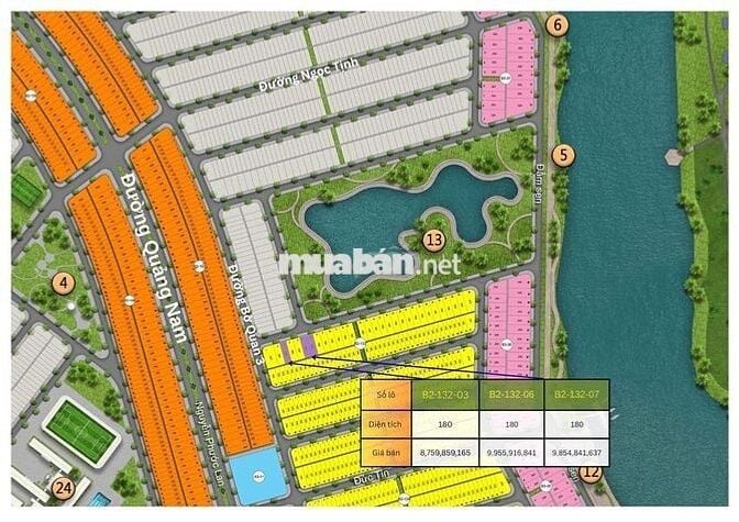 Bán gấp 2 lô BIỆT THỰ 180M2 LIỀN KỀ, VIEW đối diện Công Viên Đầm Sen