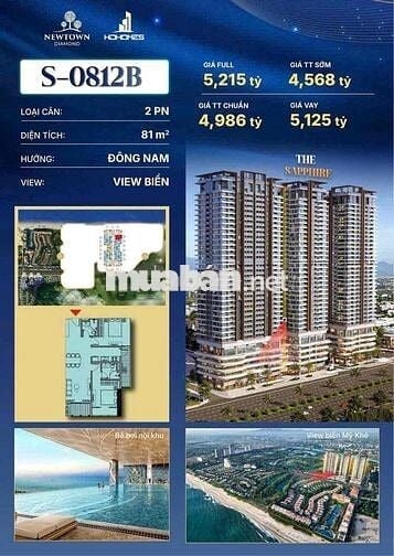 Căn 2PN hoàn thiên view trực siện biển cuối cùng trong quỹ 200 căn