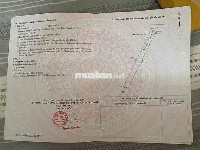 Chủ cần ra gấp lô đất ngay minh hưng, chơn thành giá 530triệu