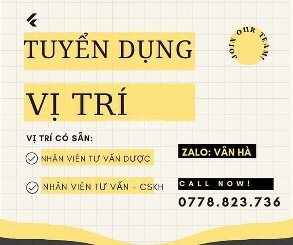Tuyển Gấp NV Tư Vấn Sản Phẩm DƯỢC Phù Hợp Nhu Cầu Khách Hàng-Quận 3