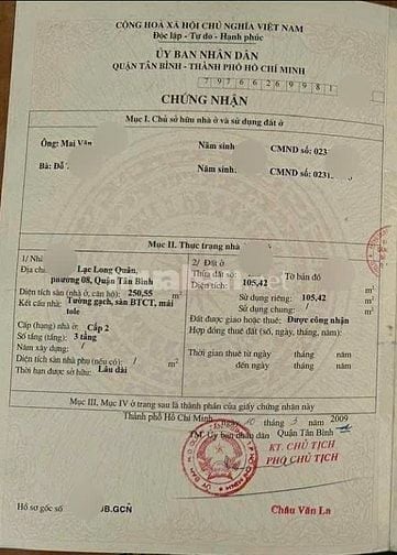 Lô góc hẻm xe tải Lạc Long Quân, Tân Bình, 6x17.5, 3 tầng, kinh doanh 