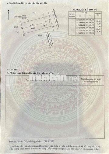 Bán 280m2 gần đường Hồ Chí Minh 10x28  vuông đẹp có sẵn 100m2 thổ cư