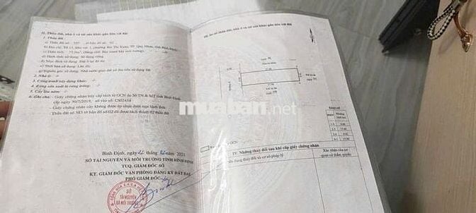 Bán Đất tặng nhà  cấp 4 điện tích : 73.5 m2 -khu vực khu CN- Sổ Hồng