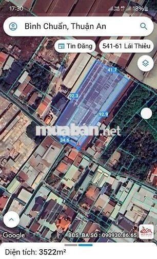 BÁN 3522M2 ĐẤT - 2229M2 THỔ CƯ - SẴN 200 PHÒNG TRỌ !