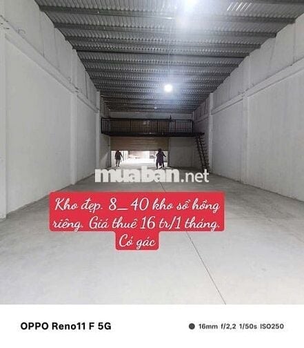Kho thuê đẹp mới 8×40 gác Lửng. Mặt Tiền Đường 21 ấp 5 xã Vĩnh Lộc b