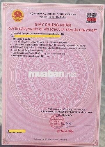BÁN GẤP ĐẤT NỀN THỔ CƯ ĐỐI DIỆN KHU NHÀ Ở NAM VIỆT- LONG PHƯỚC, VL