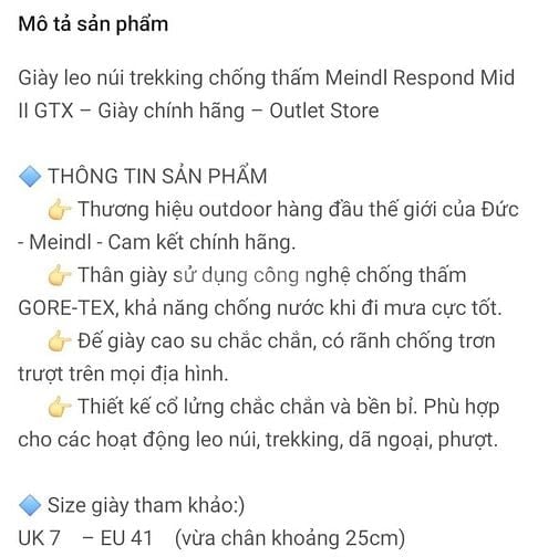 Giày trekking chính hãng của Đức size 41