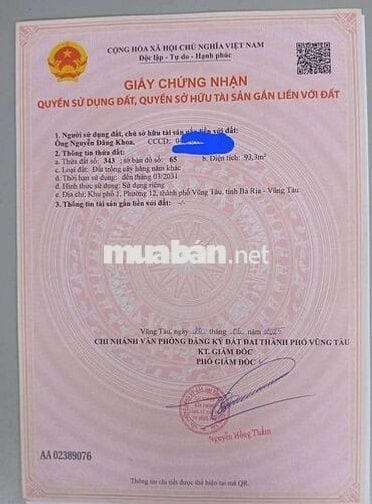 Chính chủ cần bán lô đất hẻm 1216/56  đường 30/4
