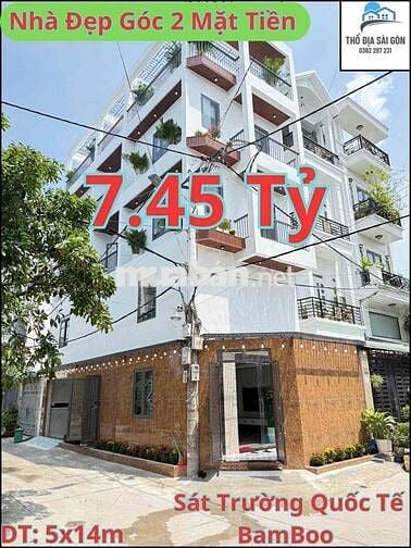 NHÀ GÓC 2 MẶT TIỀN THÔNG 5x14m TẶNG FULL NỘI THẤT