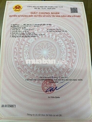 🇻🇳🇻🇳. ĐẤT THỔ CƯ , SHR 6X17 ẤP HẬU LÂN , BÀ ĐIỂM
