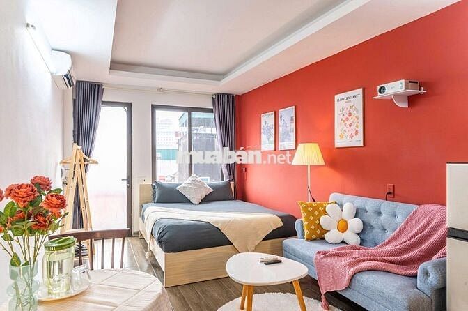 CĂN STUDIO 30M2 FULL ĐỒ, CÓ BAN CÔNG, CHÍNH CHỦ KHU ĐỘI CẤN