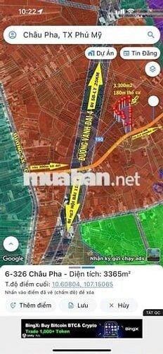 Bán 3sao 356, đất châu pha, thổ cư 180