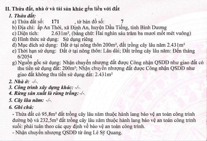 BÁN ĐẤU GIÁ TS VIB L1_ẤP AN THỚI, XÃ ĐỊNH AN, DẦU TIẾNG, BÌNH DƯƠNG
