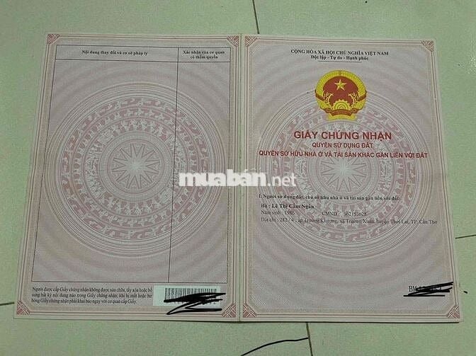 Chính chủ cần bán đất nền khu TĐC Thới Nhựt 2