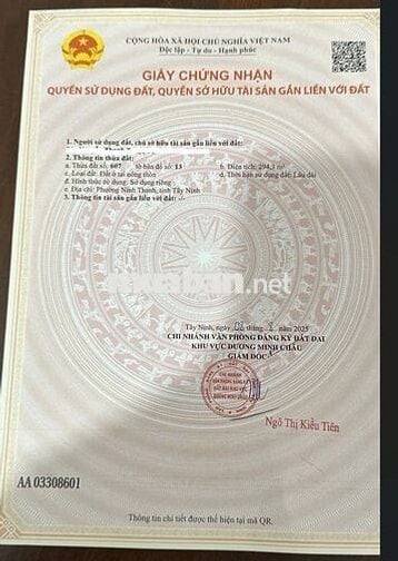 Bán đất thổ cư 100% gần chợ đầu mối Tây Ninh, đường quy hoạch lên nhựa