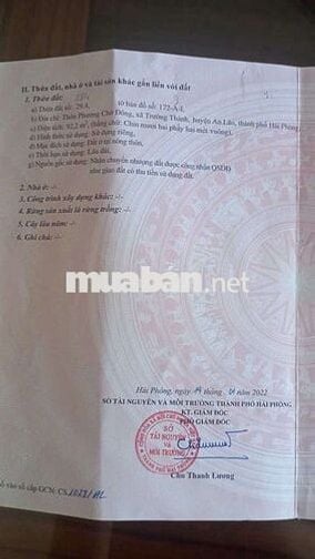 Cần bán gấp lô đất mặt đường trục thôn Phương Chử Đông, Trường Thành