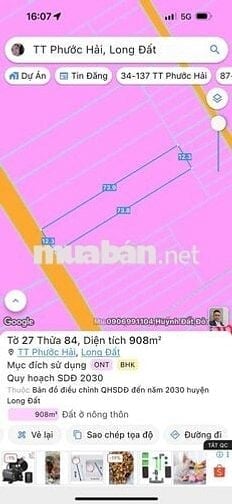 LÔ DT NHÀ VƯỜN- XÃ PHƯỚC HẢI-HCM. CÁCH BÃI TẮM PHƯỚC HẢI 5km ---- 🌈Diệ