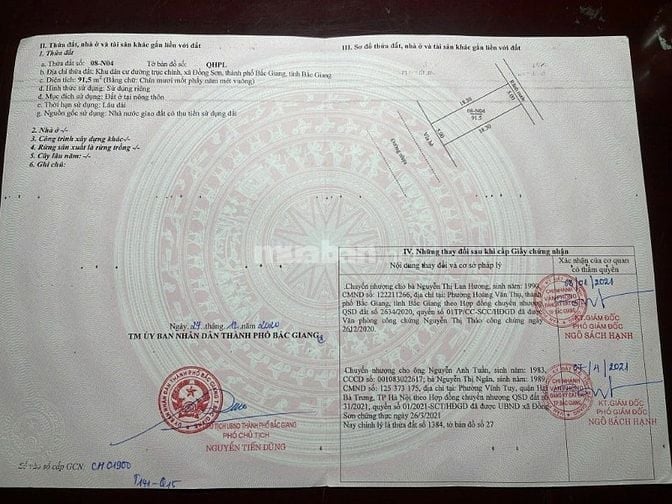 cắt lỗ mảnh phân lô đối diện ủy ban xã đồng sơn