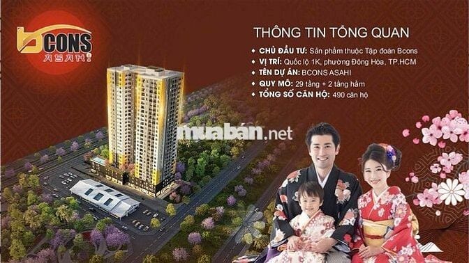 CĂN HỘ XÁC METRO BCONS ASAHI GIÁ F0 CĐT CHIẾT KHẤU4% VỚI 1 SUẤT NỘI BỘ
