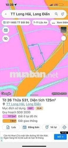 Cần tiền bán gấp lô đất ở Long Hải